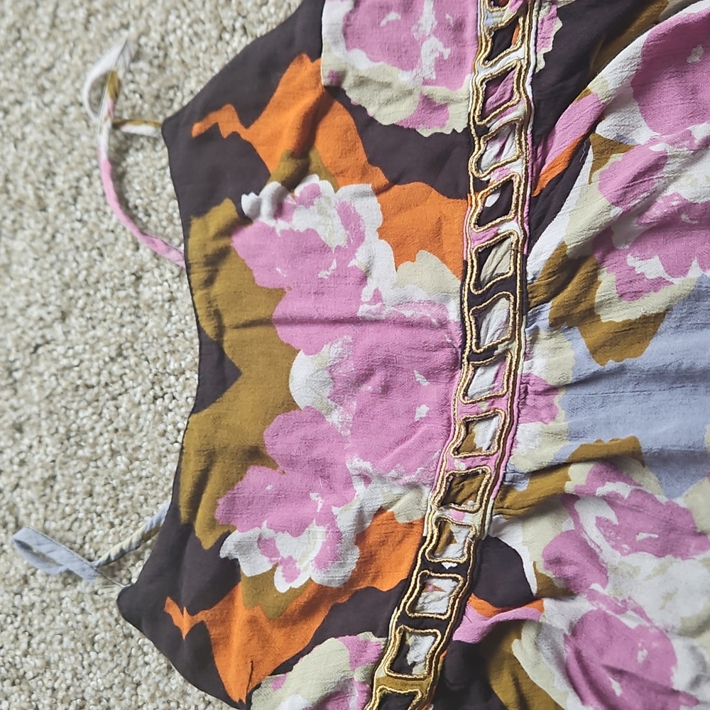 Free People Floral Flounce Ruffle Hem Mini Dress - Picture 5 of 5
